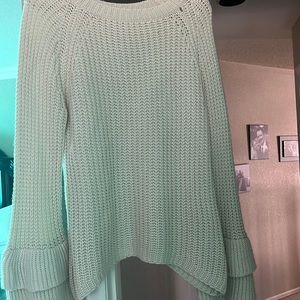 Cream sweater with bell sleeve